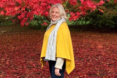 Masters graduate Georgina Tankard at Westonbirt Arboretum after her treatment